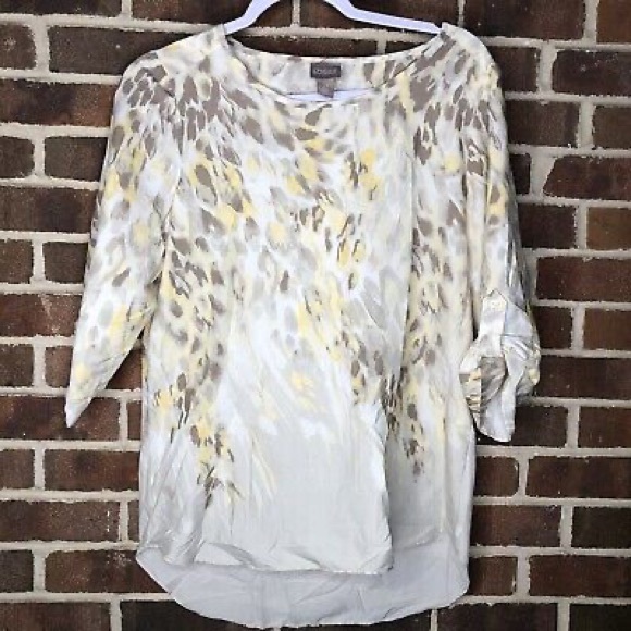 Chico's Tops Chicos White Floral 34 Sleeve Moleskin Blouse Top